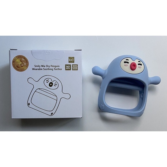 Smily Mia‎ Shy Penguin Wearable Sooting Teether  Baby Teething Toy for 0-6month - Picture 1 of 6